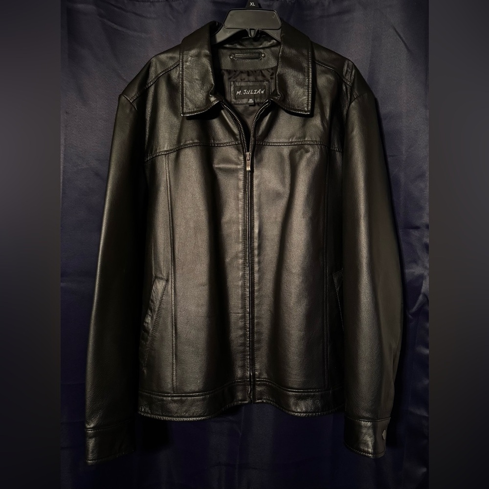 M. Julian Black Leather Jacket XL